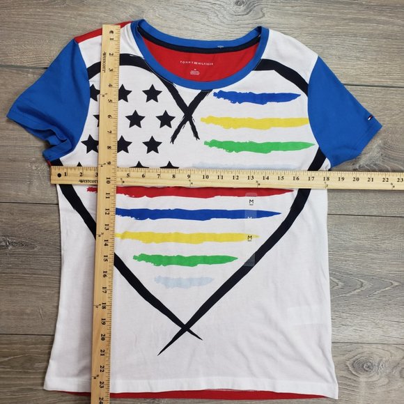 TOMMY HILFIGER WOMEN GRAPHIC FLAG SIZE MEDIUM - Picture 5 of 11